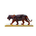 0059846-НП-светлая  Изделия из янтаря СКУЛЬПТУРА "ТИГР" 10*25см (подст.28*12см)