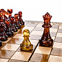 Шахматы деревянные резные с фигурами из янтаря, фотография 6. Интернет-магазин ЛАВКА ПОДАРКОВ