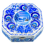 0070173/17*16 зима-сюжет Хохлома Шкатулка ВОСЬМИУГОЛЬН."Зима сюжет" Р 30 Н 0549