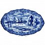 Декоративная тарелка "Зима в деревне". Гжель, фотография 1. Интернет-магазин ЛАВКА ПОДАРКОВ