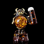 0055201 Сувенир Бык с пивом янтарного цвета