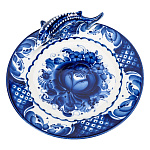 0076542 Гжель Тарелка  ОСЕТР, диаметр 24 см