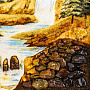 Картина янтарная "Водопад в горах" 60х40 см, фотография 4. Интернет-магазин ЛАВКА ПОДАРКОВ