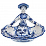 Конфетница "Дама". Гжель, фотография 1. Интернет-магазин ЛАВКА ПОДАРКОВ