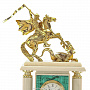 Часы каминные из малахита "Георгий Победоносец", фотография 4. Интернет-магазин ЛАВКА ПОДАРКОВ