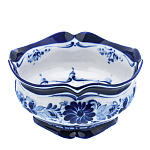 Гжель Розетка для варенья "Купольная"в коб 12,5*7,5см Авт. Алехин С.С.