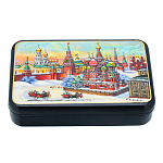 0076481 ШКАТУЛКА с художественной росписью "СТАРАЯ МОСКВА"перламутр 15*9*4 см