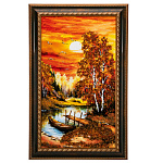 0090286-52*82см Картина янтарная крошка "ПЕЙЗАЖ" (40*70см внут.раз.)