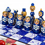 Шахматы деревянные "Гжель/Хохлома", фотография 3. Интернет-магазин ЛАВКА ПОДАРКОВ