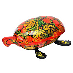 3458/Н/24*15  Хохлома Шкатулка "ЧЕРЕПАХА" 24*15см 