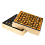 Шахматный ларец с инкрустацией и фигурами из янтаря 30х30 см, фотография 11. Интернет-магазин ЛАВКА ПОДАРКОВ