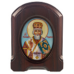 Икона "Николай Чудотворец". Ростовская финифть 10,5х13,5 см