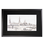 0059844-НП/55*37см -черн Живопись на холсте "СТАРАЯ МОСКВА" Паспарту Багет