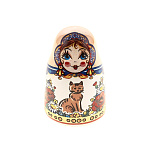 0070030/2,5*3см Керамика НАПЕРСТОК-МАТРЕШКА "ПРОМЫСЛЫ РОССИИ" кот