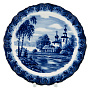 Тарелка декоративная "Пейзаж". Гжель, фотография 1. Интернет-магазин ЛАВКА ПОДАРКОВ