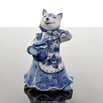 0011481 Гжель Скульптура "Лисичка" Авт.Черновы Л.и В.