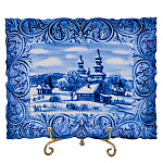 Тарелка декоративная "Зима". Гжель