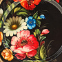 Поднос с авторской росписью "Цветы" 17х17 см, фотография 2. Интернет-магазин ЛАВКА ПОДАРКОВ
