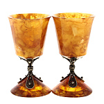 0080499 Янтарь НАБОР БОКАЛОВ "Пара" 2пр (бронза)