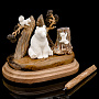 Подставка под ручку со скульптурой из рога лося и кости мамонта "Медведь", фотография 2. Интернет-магазин ЛАВКА ПОДАРКОВ