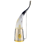 02028 Рог для вина с чеканкой Средний   Мельхиор, Рог Тура