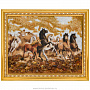 Картина янтарная "Табун лошадей" 30х40 см, фотография 1. Интернет-магазин ЛАВКА ПОДАРКОВ
