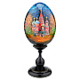 Пасхальное деревянное яйцо на подставке "Москва. Храм Василия Блаженного", фотография 4. Интернет-магазин ЛАВКА ПОДАРКОВ