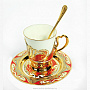 Кофейный набор (чашка, ложка, блюдце) Златоуст, фотография 1. Интернет-магазин ЛАВКА ПОДАРКОВ