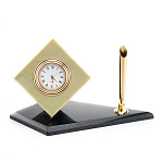 0059142  Нат камень ЧАСЫ/ВИЗИТНИЦА "РОМБ"  офиокальцит