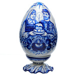 /зол Гжель Яйцо Пасхальное в золоте 23см Авт. Алехин С.С.