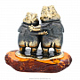 Статуэтка с янтарем "Бегемоты", фотография 4. Интернет-магазин ЛАВКА ПОДАРКОВ