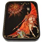 0060988 Лаковая миниатюра Шкатулка "Богатырь" 20*16см (1204)