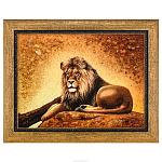 Картина янтарная "Лев" 30х40 см