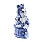 0072988 Гжель Скульптура "БАБА ЯГА"  в кобальте  