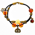 0058595 Браслет Оберег Мудрость 5 бусин на шнуре