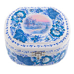 0060920/12*10см-овал Хохлома Шкатулка "ЗИМА. СЮЖЕТ" Р 31 С 1137