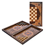 Нарды-шашки деревянные маркетри "Пески времени" 49х25 см, фотография 1. Интернет-магазин ЛАВКА ПОДАРКОВ
