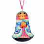 Елочная игрушка шар  "Снегурочка с игрушкой" , фотография 1. Интернет-магазин ЛАВКА ПОДАРКОВ