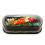 0044924/12*6см  Лаковая миниатюра Палех ШКАТУЛКА "Тройка" Бахирева 