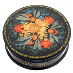 Лаковая миниатюра шкатулка "Шмели". Холуй