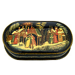 0071553-16*9см  Лаковая миниатюра Палех ШКАТУЛКА "КИРИБЕЕВИЧ" Белова