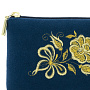 Очечник "Чайная роза". Темно-синий с вышивкой, фотография 3. Интернет-магазин ЛАВКА ПОДАРКОВ