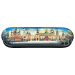 0076091 Шкатулка с художественнойт росписью "МОСКВА" перламутр 19*5*3 см