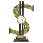 0037322/П3586 Нат.камень ЧАСЫ "ДОЛЛАР" большой змеевик