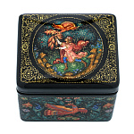 0070997 Лаковая миниатюра Шкатулка "Жар-птица" (Микулина) 7*6**7см п1246