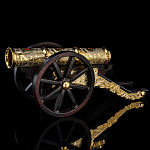 0036447 Златоуст НАБОР ПИТЕЙНЫЙ "Пушка ":3 рюмки на лафете в П/У