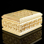 0032920  Нат.дерево ШКАТУЛКА РЕЗНАЯ №4 без тонировки