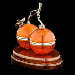 16003-С Янтарь Шкатулка-сувенир"Вишенки" Серебро 875* 