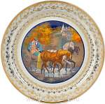 27014/30см БЛЮДО сувенирное "ВИДЫ МОСКВЫ.Русская тройка.ОСЕНЬ"настенное/настольное