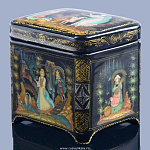  лаковая миниатюра ШКАТУЛКА-ларец "ЗОЛУШКА" 7*6*7см Авт.Краснов
